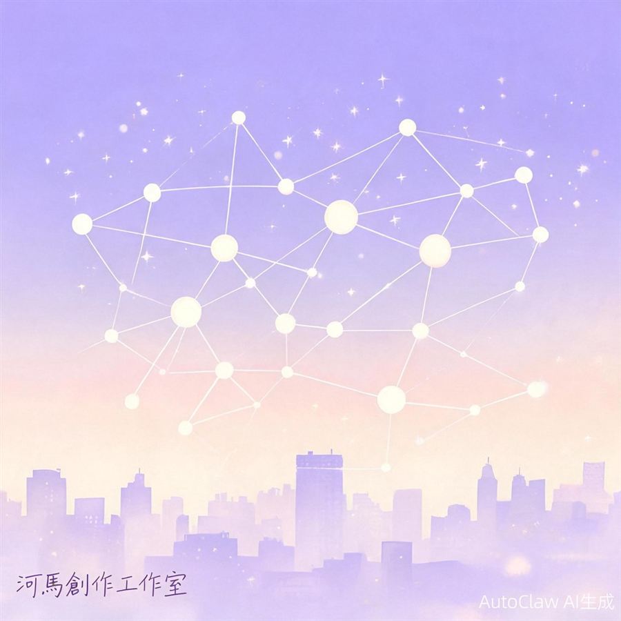 溫柔插畫風格的渠道網絡意象