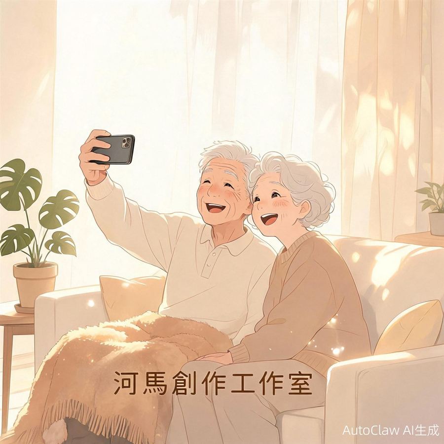 銀髮創作者溫暖插畫主圖