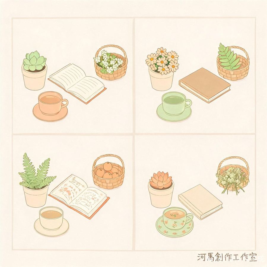 銀髮內容選題四象限插畫