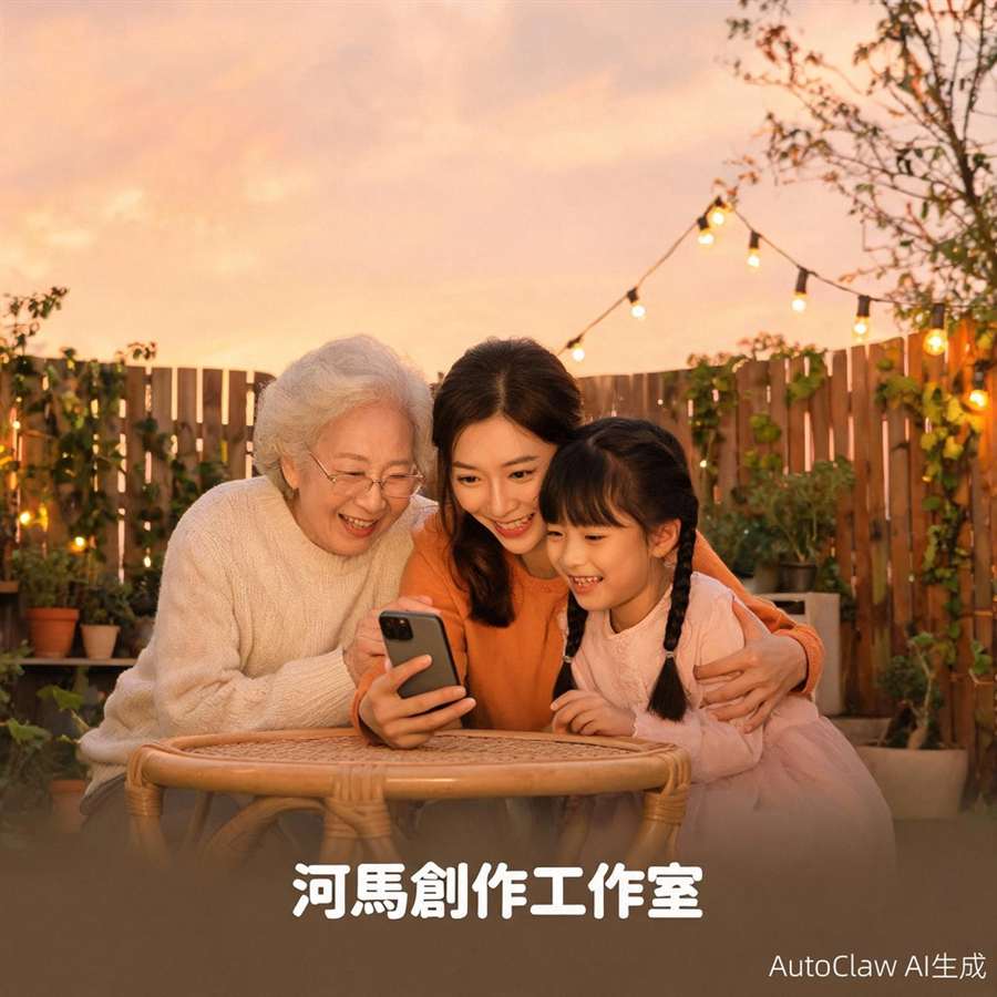 代際共創治癒系插畫