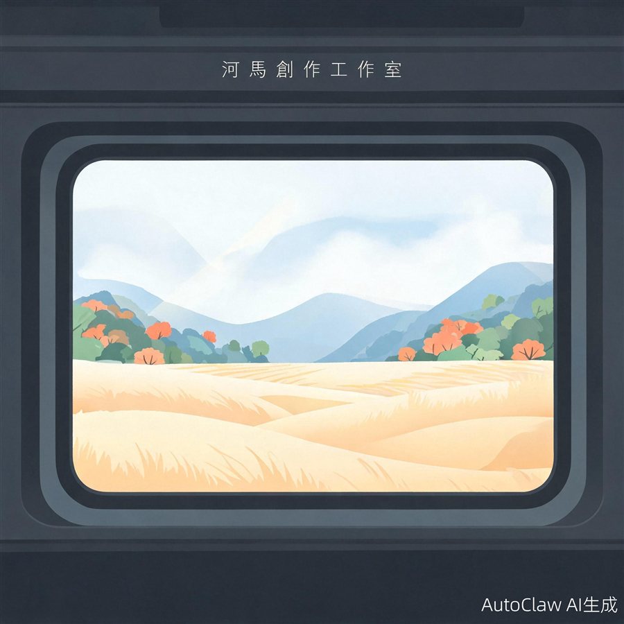 秋日旅途中的窗外风景